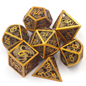 Bán Buôn Tùy Chỉnh Đa Diện Kim Loại <span class=keywords><strong>Dice</strong></span> Set Cho D & D RPG Mtg Rồng Hollow <span class=keywords><strong>Dice</strong></span> 16Mm & 20Mm Kích Thước Với Biểu Tượng Tùy Chỉnh - Product Image 4