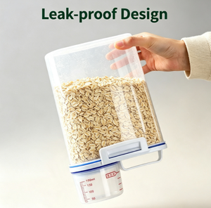 Conteneur de stockage de riz en plastique antibactérien, distributeur de céréales, seau de stockage alimentaire pour la cuisine avec <span class=keywords><strong>bec</strong></span> verseur et tasse doseuse - Product Image 3