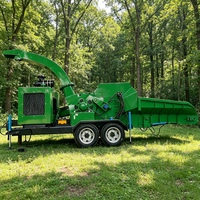 Broyeur de bois à tambour avec système hydraulique, affichage intelligent, pour la broyage de grumes et de branches entières, destiné aux travaux d'aménagement paysager