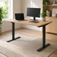 Cadre de bureau électrique réglable en hauteur économique, à double moteur et 2 niveaux, pour table assis-debout, idéal pour le bureau, la maison et les postes de travail DIY.