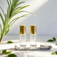 Flacon roll-on vide en verre avec bouchon métallique en aluminium, or, argent, ambre, transparent, pour échantillons de parfum et d'huiles essentielles, vente en gros