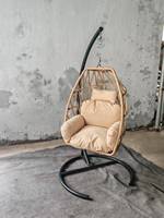 Chaise balançoire rembourrée suspendue pliable pour patio et jardin, poids maximum 330LBS
