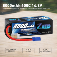 Zeee 4S Lipo Batterie 14.8V 8000mAh 100C avec EC5 Connecteur Batterie Étui pour RC Voiture Bateau Camion Hélicoptère Avion