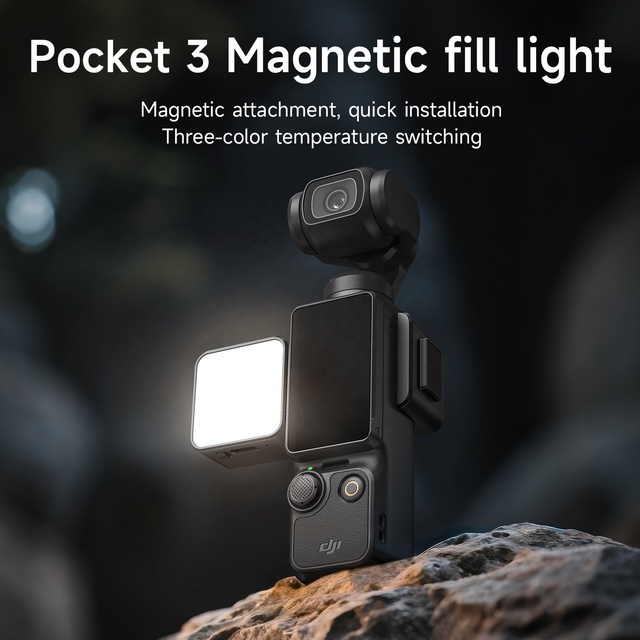 Magnetic LED Video Light 2500K-6000K for DJI Pocket 4 300mAh 3H 20g USB-C Vlog Selfie Photography Wholesale