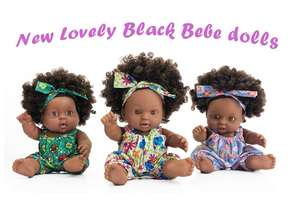 Poupée Bébé <span class=keywords><strong>Reborn</strong></span> Réaliste Noire de 20 CM, Fille Africaine Nouveau-Née, avec Cheveux Afro pour Enfants - Product Image 2