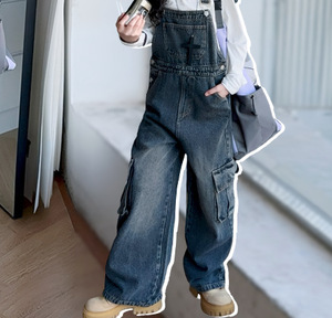 <span class=keywords><strong>Pantalon</strong></span> en jean à coussinets pour filles, style coréen, printemps-automne 2026, salopette détachable, <span class=keywords><strong>pantalon</strong></span> en denim pour adolescentes - Product Image 6