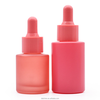Flacon compte-gouttes plat en verre violet foncé de luxe 20ml 30ml Emballage cosmétique Soins de la peau Huile essentielle pour barbe et cheveux Sérum Gouttes pour les yeux