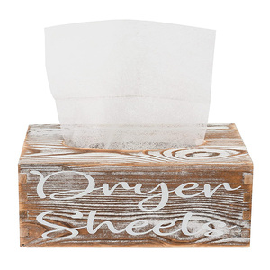 Wooden Tissue Box Hot Sale Color Stain Printing Napkin Storage Tissue Box Wooden Silk Screen Logo Dryer Sheet Holder
