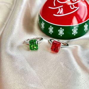 Dylam High Quality 8A CZ Women Luxury Rhodium Jewelry <b>Emerald</b> Cut Eternity Engagement 925 Sterling <b>Silver</b> Women Wedding <b>Ring</b> - Product Image 6