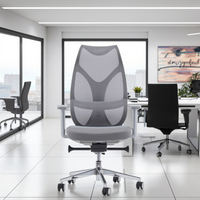 Chaise de bureau ergonomique en tissu pour personnes corpulentes, avec soutien lombaire réglable, accoudoirs réglables, certifiée Bifma pour la colonne vertébrale