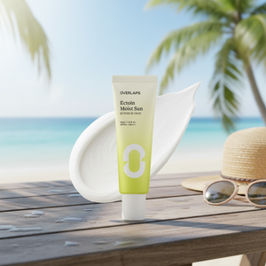 Crème solaire légère Overlaps Ectoin Rice Moist SPF 50 PA++++, cosmétique coréenne, soin de la peau pour tous types de peaux, fabriquée en Corée. - Product Image 3