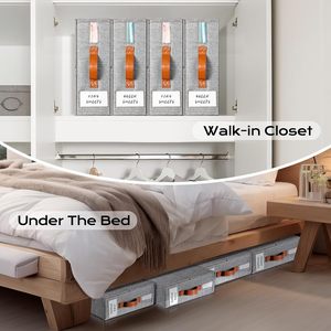 4 Pack Bed Sheet Organizers <b>Storage</b> <b>Foldable</b> Bedding Organizer Bins for Linen Closet Sheets Set Folder Keeper with Window - Product Image 6