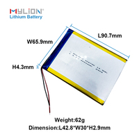 Mylion Kleine Lipo 3,7V 4000mAh 406790 Mini 3,8V Polymer-Batterie Angepasste Lipo-Batterie für Smartphone Uhr Schlanke Lipo-Batterien