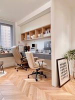 Table d'ordinateur murale intégrée sur mesure avec étagère à livres et tiroirs à fermeture douce – Meuble compact pour coin d'étude en appartement minuscule