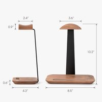 Support universel classique en bois pour casque audio avec base de rangement pour Gaming, AirPods Max, Bose, Razer