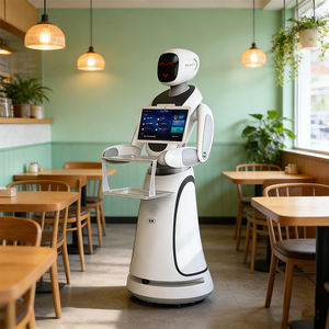 <span class=keywords><strong>Robot</strong></span> de livraison de nourriture Amy avancé, IA, double plateau, service autonome, expression LED pour restaurant, hôtel, café - Product Image 1