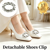 Clips de chaussures détachables en forme de rectangle ovale avec strass, accessoires de talon pour mariage et mariée