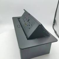 Prise de bureau escamotable de qualité supérieure, prise de table, noire, EU/UK/US, intégrée, 4 prises de bureau