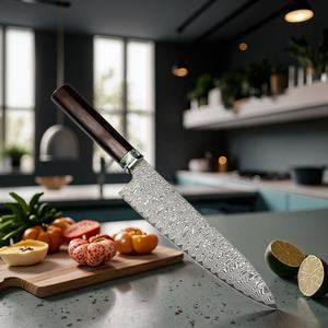 Para Yieryi cuchillo de Chef japonés profesional nuevo acero damasco VG10 núcleo hoja de acero al carbono mango de madera para cocina de restaurante - Product Image 1