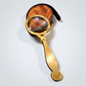 Vintage Brass Magnifying <b>Glass</b> with Leather Case Antique Style Handheld <b>Reading</b> Magnifier Desk Accessory Gift Wholesale - Product Image 1