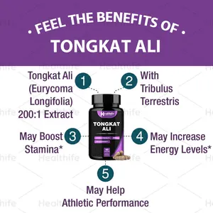 สารสกัดจากพืช Tongkat Ali แคปซูล,แคปซูล500มก./60แคป/ขวด Eurycomanone ผง1% 3% 5% 10% สารสกัดจาก Tongkat Ali