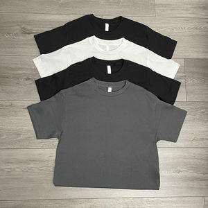 T Shirt Fabricant Unisexe 220gsm Peigné 100% Coton T-shirt Uni Blanc Noir Blanc <span class=keywords><strong>Basic</strong></span> Tshirt Oem Logo Custom T Shirt - Product Image 3