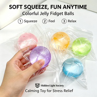 Jouet Squishy Transparent en Maltose de 6 cm, Rempli d'Huile de Coco, Balle Faite à la Main à Remontée Lente, Jouets Anti-Stress à Presser, Jouets Promotionnels