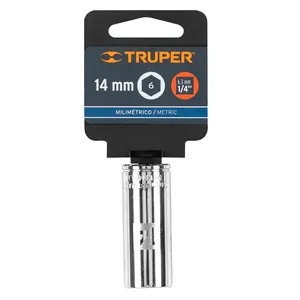 BOX 6 Douille longue de 14 mm, 6 points, entraînement 1/4 po, TRUPER - Product Image 4