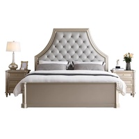 Lit double de 1,8 m en bois massif de style américain, moderne, simple, confortable et durable, idéal pour chambre principale ou mariage