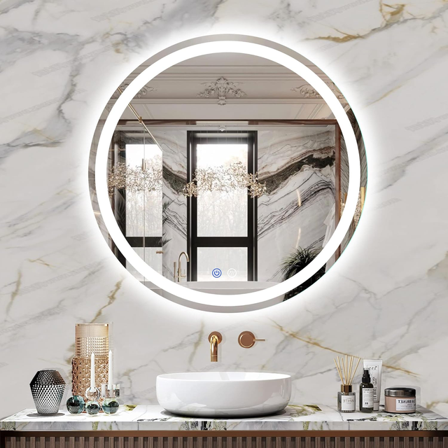 Customized Size Anti-Fog Dimmable LED Bathroom Mirror 3 Color Temperature Memory Function Modern Design Vertical/Horizontal Wall