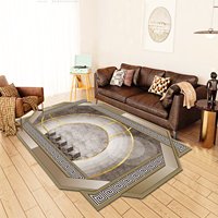 Moderner, einzigartiger, heiß begehrter Teppich mit geometrischem Muster, niedrigem Flor, rutschfest, aus Kristallvelours, für Wohnzimmer und Schlafzimmer