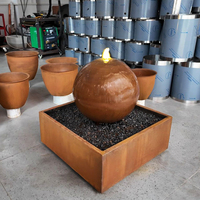 Ronde en acier Corten extérieur sphère jardin cascade fontaines eau caractéristique maison cour décorations