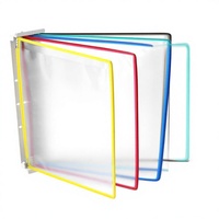 Sistema de Exhibición de Carteles A4 de PVC para Montaje en Pared, 5 Tableros Multicolores, Portadocumentos para Oficinas, Restaurantes y Espacios Públicos
