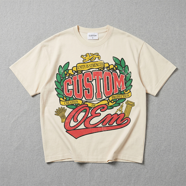 280 GSM 100% Cotton Oem Custom Digital Printing Streetwear Heavyweight Oversized Dropped Shoulders Boxy Cut Vintage T-shirt