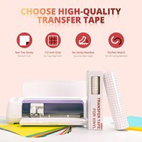 Cinta de Transferencia de Vinilo Transparente 12 x 50 Pies con Rejilla de Alineación, Cinta Adhesiva Acrílica para Letreros, Ventanas, Pegatinas y Enmascaramiento
