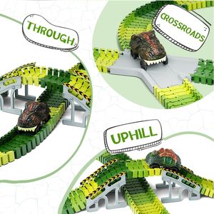 Voiture de <span class=keywords><strong>rail</strong></span> assemblée par dinosaure électrique pour enfants, petite voiture de course de train, <span class=keywords><strong>jeu</strong></span> de train d'aventure jurassique STEM pour jeunes enfants - Product Image 5