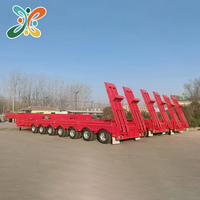 Semi-remorque benne basse multi-essieux 3 essieux 60 80 100 tonnes 7x14 de haute qualité fabriquée en Chine