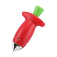 Lot de 2 trancheuses en plastique rouge faciles à démonter et séparateur de fraises avec lame en acier inoxydable Gadgets pour fruits