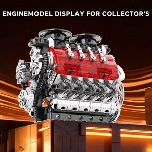 ชุดประกอบโมเดลเครื่องยนต์ V8 คู่ สำหรับวิศวกรรมอิเล็กทรอนิกส์และเครื่องกล แบบขายส่ง ชุดตัวต่อขนาดเล็กสำหรับประกอบเอง เหมาะสำหรับผู้ใหญ่ - Product Image 4