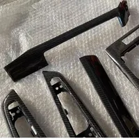 Moulures intérieures en fibre de carbone véritable pour console centrale, panneau de seuil de porte pour BMW Série 3 E46 98~05, remplacement du tableau de bord 2 portes