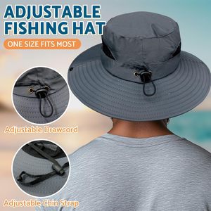 Cappello Premium UPF 50 + per uomo e donna 3 \ "cappello da pesca a tesa larga e da spiaggia con ricamo 3D con motivo mimetico Logo personalizzato - Product Image 6