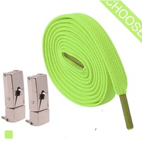 Baskets pour enfants et adultes, lacets élastiques sans attache, lacets plats sans attache avec boucles en métal pour baskets