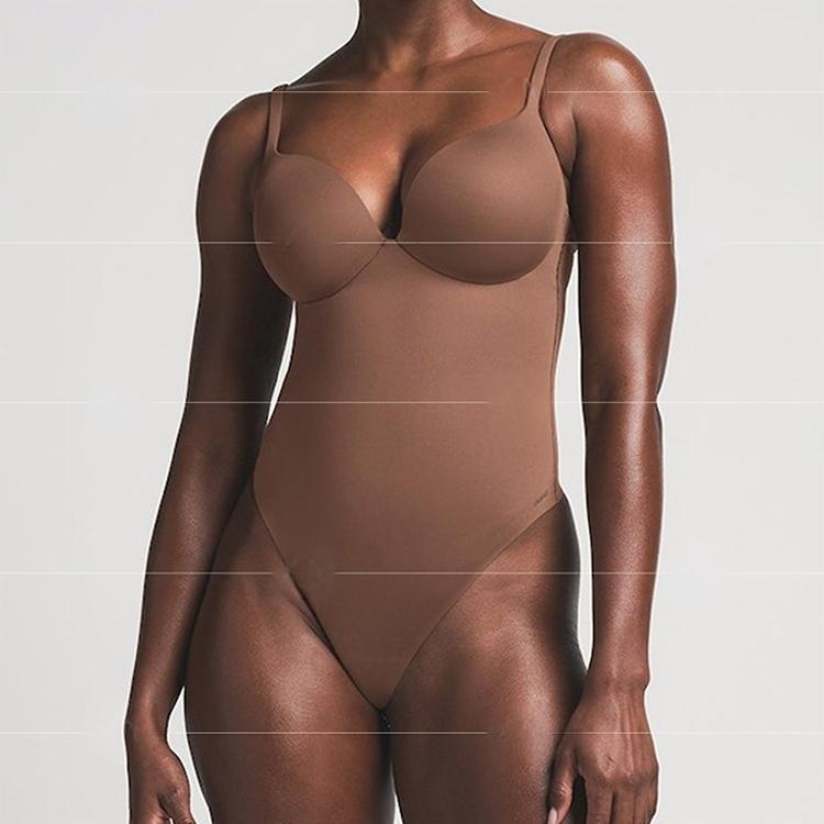 Built-in Bra Waist Trainer (LJT210701): back view showing seat coverage and shaping construction