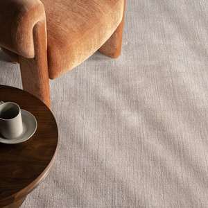 Tapis décoratif minimaliste contemporain pour salon et chambre, en mélange de laine haute et basse densité, tissé à la main, moderne et texturé, pour la maison, couleur Tan - Product Image 5