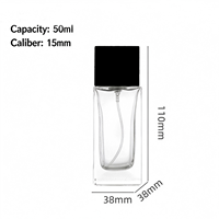 Flacon de parfum carré en verre de 30/50/100 ml avec bouchon en bois, atomiseur portable, conteneur cosmétique rechargeable haut de gamme
