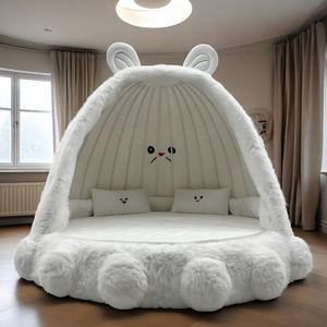 Cama Infantil Moderna de Madera con Diseño de Casa de Árbol de Monstruos y Animales de Dibujos Animados, Cama para Gatos, para Guardería, Escuela, Dormitorio, Linda Cama para Niña Pequeña - Product Image 6