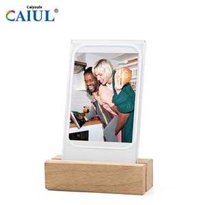 3 inch <span class=keywords><strong>Acrylic</strong></span> LED ánh sáng khung ảnh gỗ-trong suốt bảng hình ảnh khung Mini nghệ thuật nhựa khung ảnh với vật liệu kim loại - Product Image 2