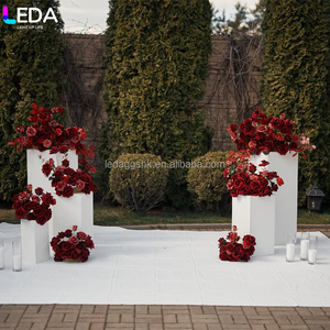 LEDA High Quality Outdoor Wedding Decoration Flower Stand <b>White</b> <b>Acrylic</b> Square Cake Stand for Wedding - Product Image 2