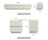 Table basse italienne moderne minimaliste blanche Quanu DW1222, grand meuble de rangement rectangulaire pour salon, meuble TV