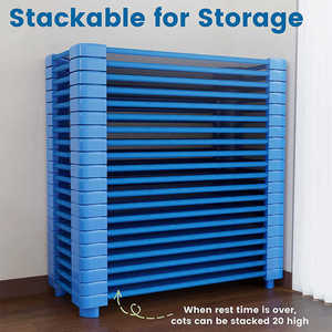 Cama de Malla de Plástico Azul <span class=keywords><strong>para</strong></span> Preescolar, Cama de Descanso <span class=keywords><strong>para</strong></span> Niños al por Mayor, Apilable, <span class=keywords><strong>Montessori</strong></span>, Guardería, Cama <span class=keywords><strong>para</strong></span> Niños Pequeños - Product Image 6